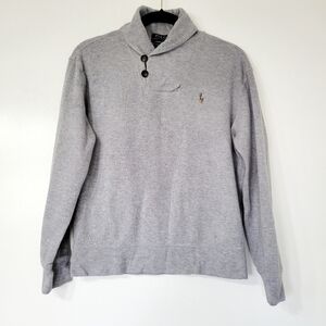 Polo by Ralph Lauren Jersey Shawl Collar Pullover in Gray Size S